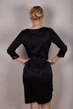 Maudacity. The classic dress in stretch silk satin (Black)