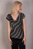 Reversible Silk top "Tintop" Black Ocean/Bleamy"