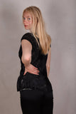 Reversible Silk top "Tintop" Black Ocean/Bleamy"