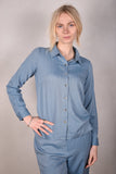 Tamie Noil Silk/viscose mix  shirt. Col. "Blue"