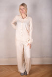 Pyjamas set in Noil silk-mix. Nature (Off-white)