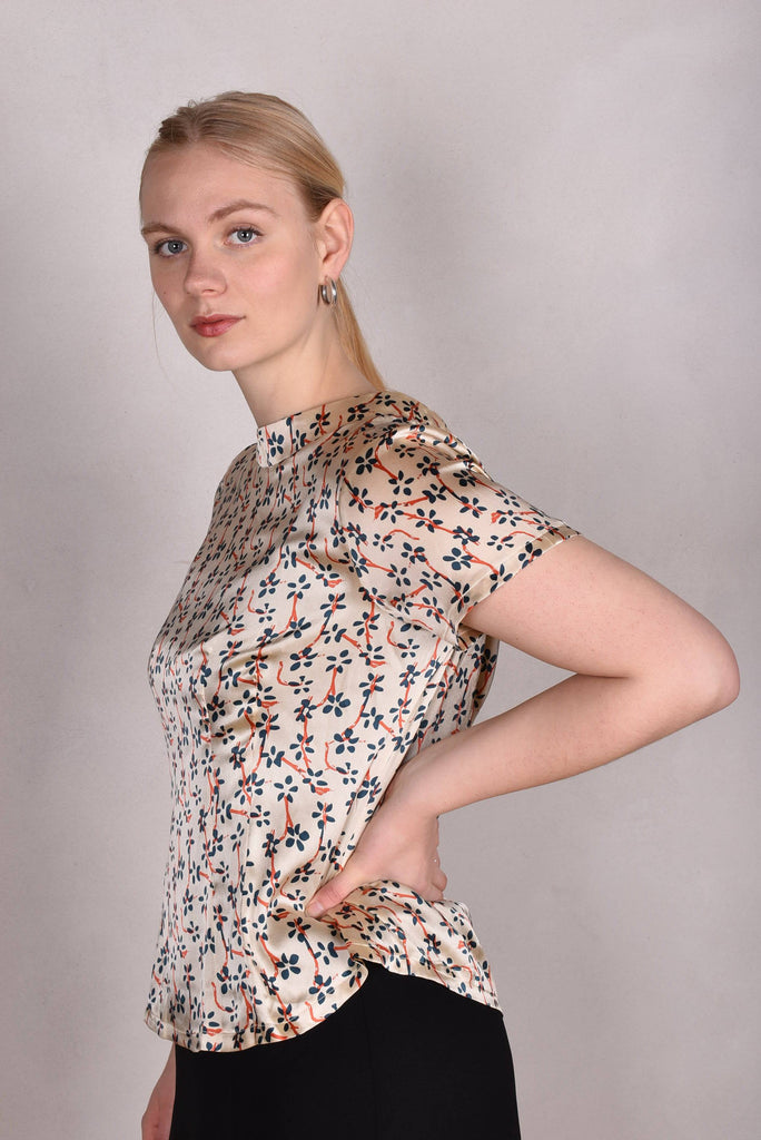 Shordrey. Silk stretch top, classic style. (Japonais) - Tone Barker Silk