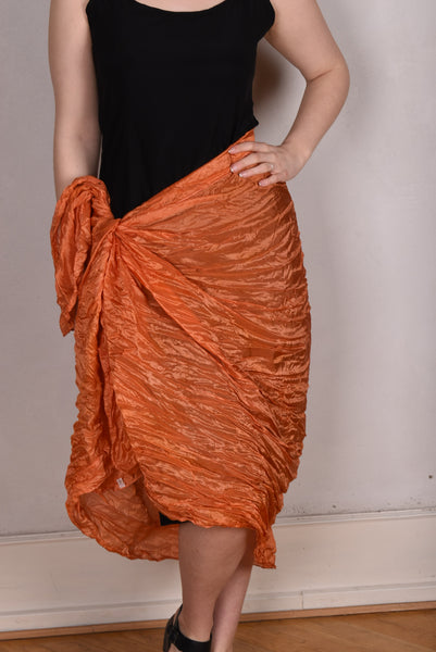 Crush. Large silk shawl.  Col: "Orange"