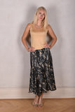 Skirt-Nulle in Silk stretch satin. Print "Marble"