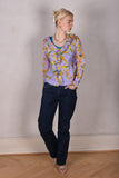 Palma- Habotai. Silk shirt w. long sleeves and frill front 