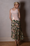 Skirt-Nulle in Silk/viscose Crepe de Chine. Print 