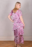 Ann-Frida, Maxi dress in several layers of silk. (Pink Rose)