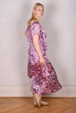 Ann-Frida, Maxi dress in several layers of silk. (Pink Rose)