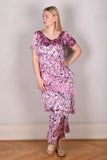 Ann-Frida, Maxi dress in several layers of silk. (Pink Rose)