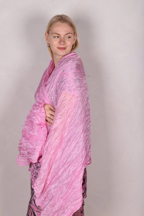 Crush. Large silk shawl.  Col: "Rose-Pink" - Tone Barker Silk
