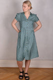 Shennie. Short sleeve shirt-dress in 100% silk Habotai
