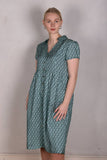 Shennie. Short sleeve shirt-dress in 100% silk Habotai