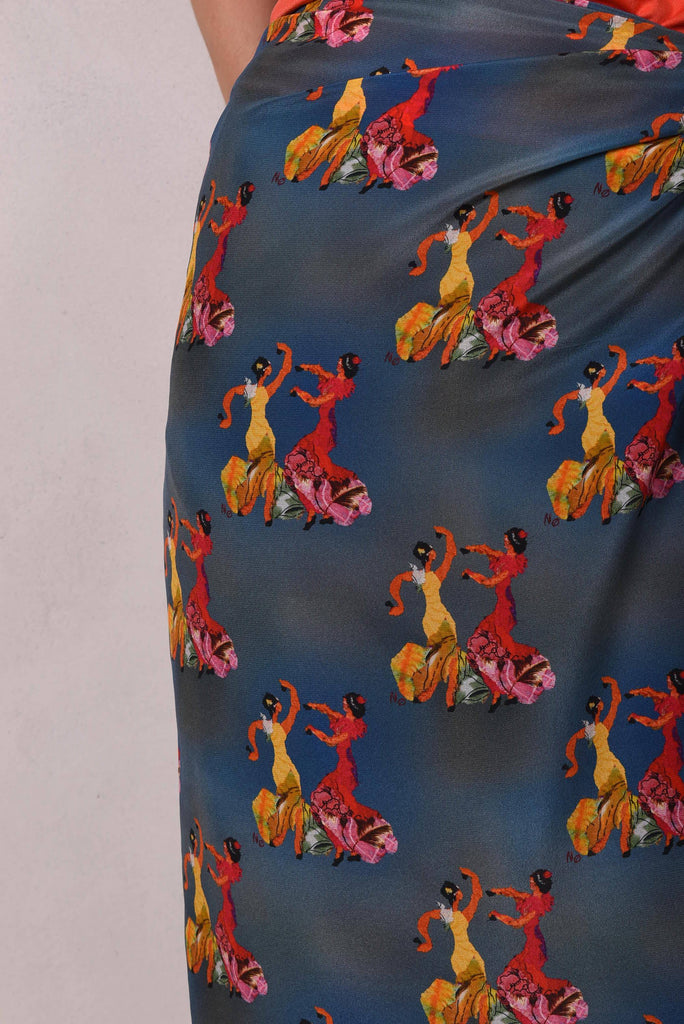 Artist Scarf. Big Square in 100% silk Crepe de Chine " Dance Nulle" - Tone Barker Silk