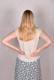 Sif. Short sleeve stretch silk blouse "Cream"