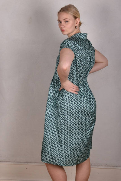 Shennie. Short sleeve shirt-dress in 100% silk Habotai