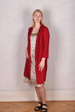 Thrifty. Shirt dress in stretch silk crepe satin (Red)