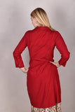 Thrifty. Shirt dress in stretch silk crepe satin (Red)