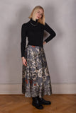 Monamax, Silk skirt in 100% Silk satin. Col.: Greygoda