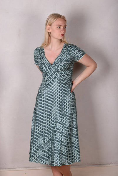 Margiella - reversible short sleeve silk dress print "Greeting Rose/Ligard"