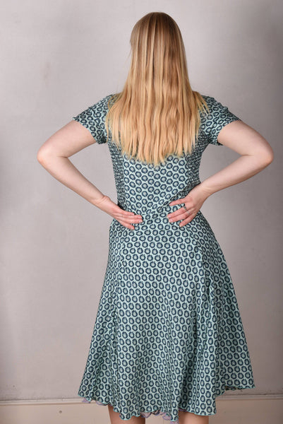 Margiella - reversible short sleeve silk dress print "Greeting Rose/Ligard"