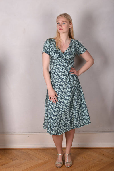 Margiella - reversible short sleeve silk dress print "Greeting Rose/Ligard"