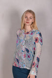 Tamie-Velvet. Classic shirt in  silk/viscose velvet-devoré