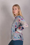 Tamie-Velvet. Classic shirt in  silk/viscose velvet-devoré