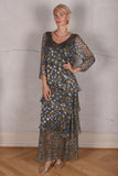 Nyn-Frida. The "magic" dress in layers, with 4/5 sleeves "Ink-drops"