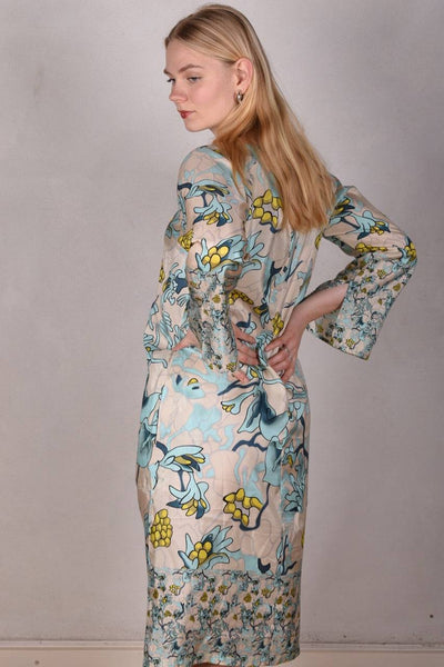 Hidrea. Silk dress with pockets and wide sleeves. 100% silk Habotai
