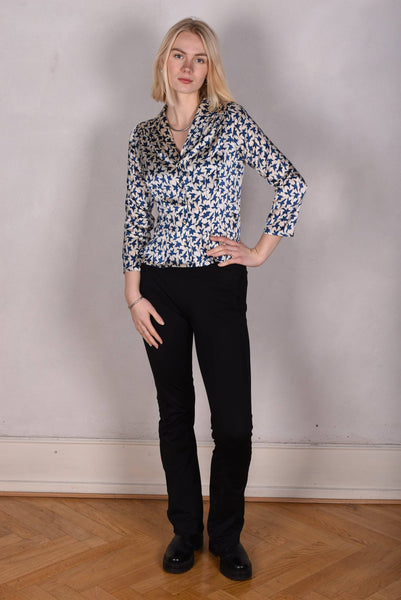 Sifty. Fitted Blouse/jacket in stretch crepe silk (True-bird)