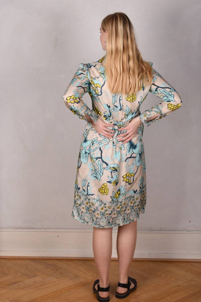 Hennie. Shirt-dress in 100% Habotai silk. Long sleeves - Tone Barker Silk