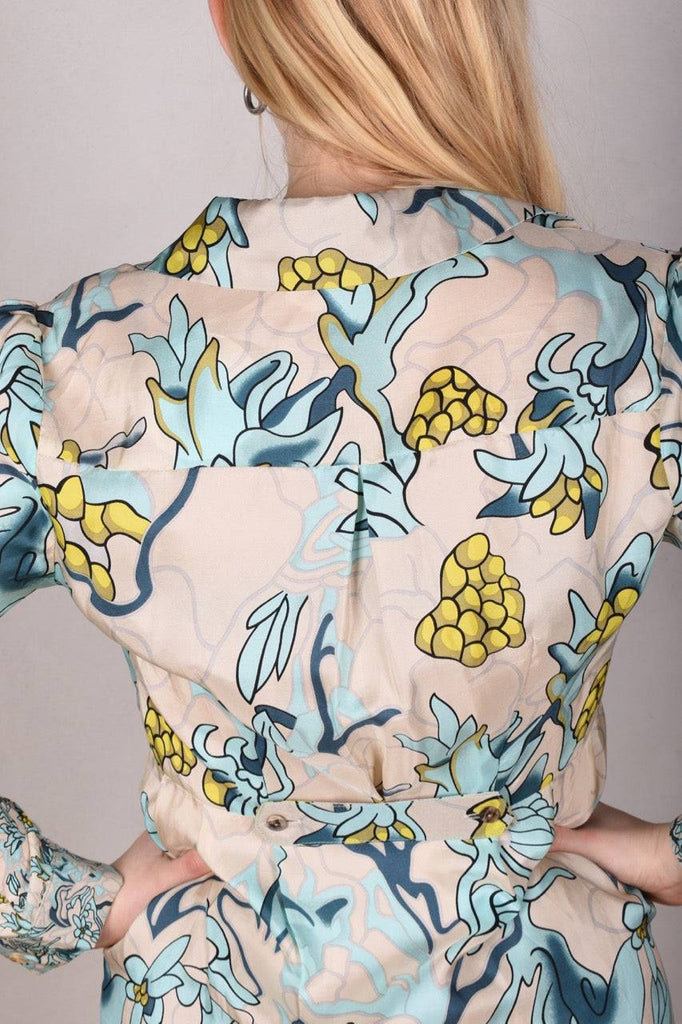 Hennie. Shirt-dress in 100% Habotai silk. Long sleeves - Tone Barker Silk