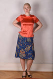 Shordrey. Silk stretch top, classic style. (Coral)