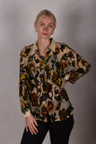 Tamie-Velvet. Classic shirt in  silk/viscose velvet-devoré "Goldie"