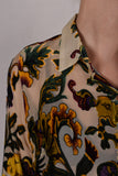 Tamie-Velvet. Classic shirt in  silk/viscose velvet-devoré "Goldie"