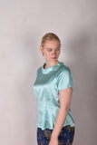 Shordrey. Silk stretch top, classic style. (Li-turqoise)