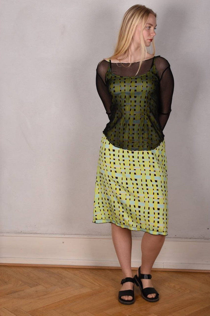 Nuette. Long sleeve blouse in 100% silk net (mesh) Black - Tone Barker Silk