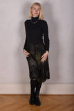 Monadou, Silk skirt in two layers, reversible ("Bluweed/Snake")