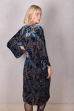 Hidrea-velvet. Silk/viscose dress with pockets and wide sleeves.  