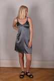 Badie Silk stretch satin slip dress. Col. 