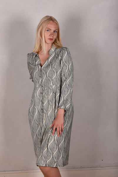 Tennie. Shirt-dress in 100 % Tussah Silk. "Kalablack"