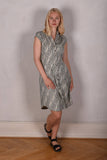 Tifnos. Short sleeve dress in 100% Tussah silk.