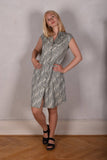 Tifnos. Short sleeve dress in 100% Tussah silk.