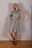 Tifnos. Short sleeve dress in 100% Tussah silk."Kalablack"