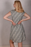 Tifnos. Short sleeve dress in 100% Tussah silk.