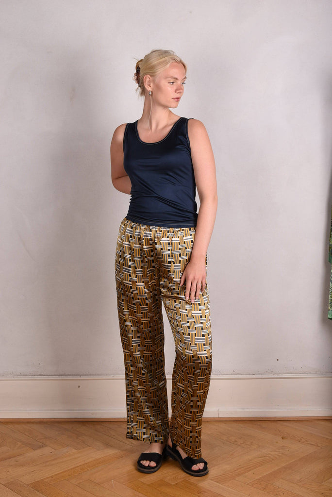 Silk trousers "Pe-jay", stretch silk satin. "Tasket"