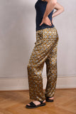 Silk trousers, stretch silk satin. "Tasket"
