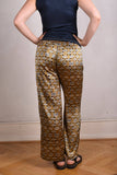 Silk trousers, stretch silk satin. "Tasket"