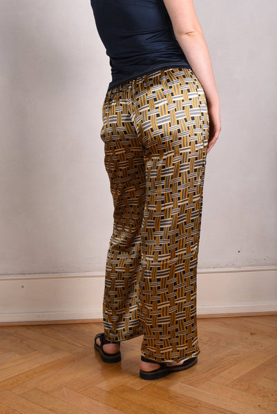 Silk trousers "Pe-jay", stretch silk satin. "Tasket"