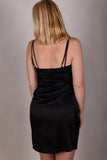 Dorianne. Slipdress in stretch silk. Black